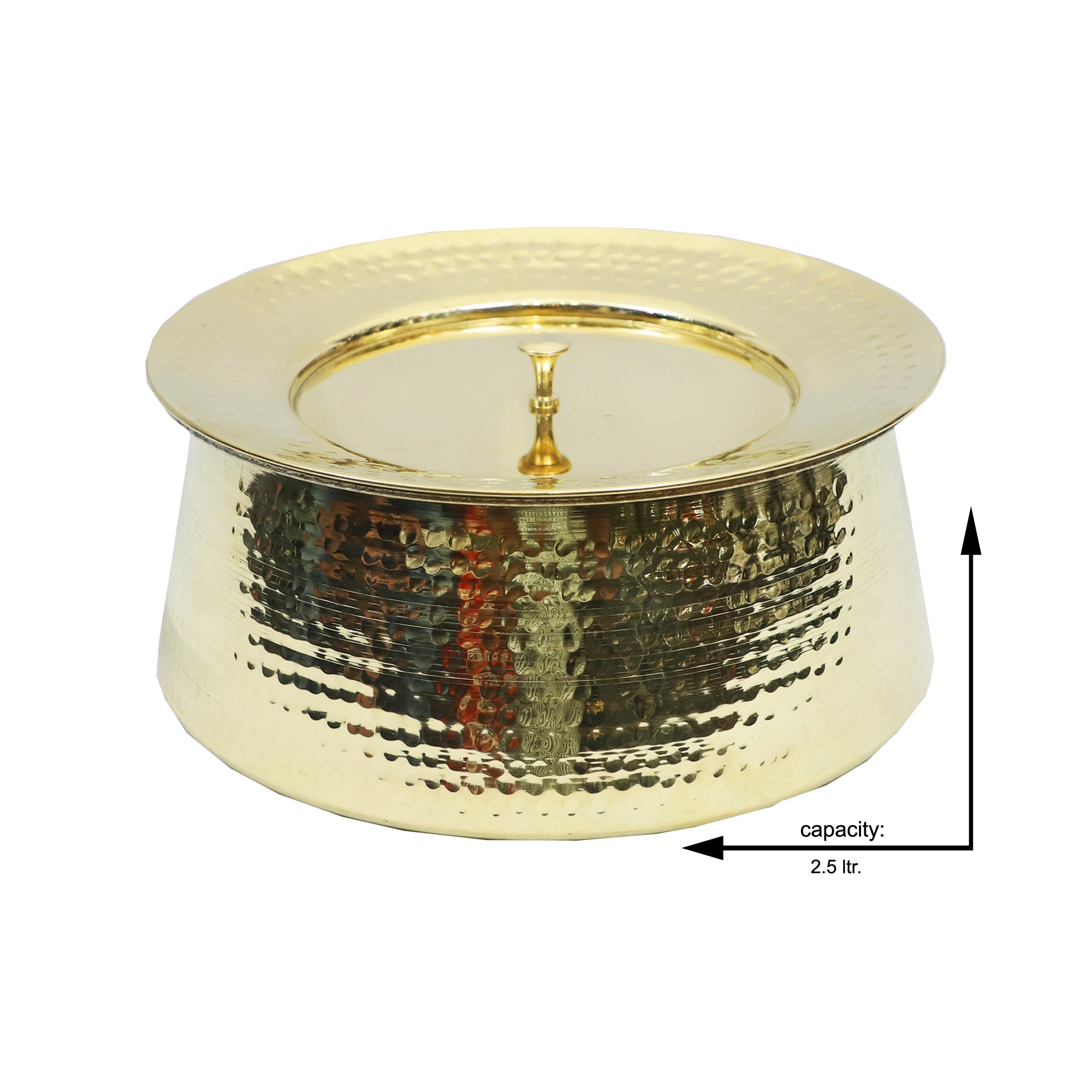 Pure Brass Lagan Handi with Lid – 2.5L Capacity