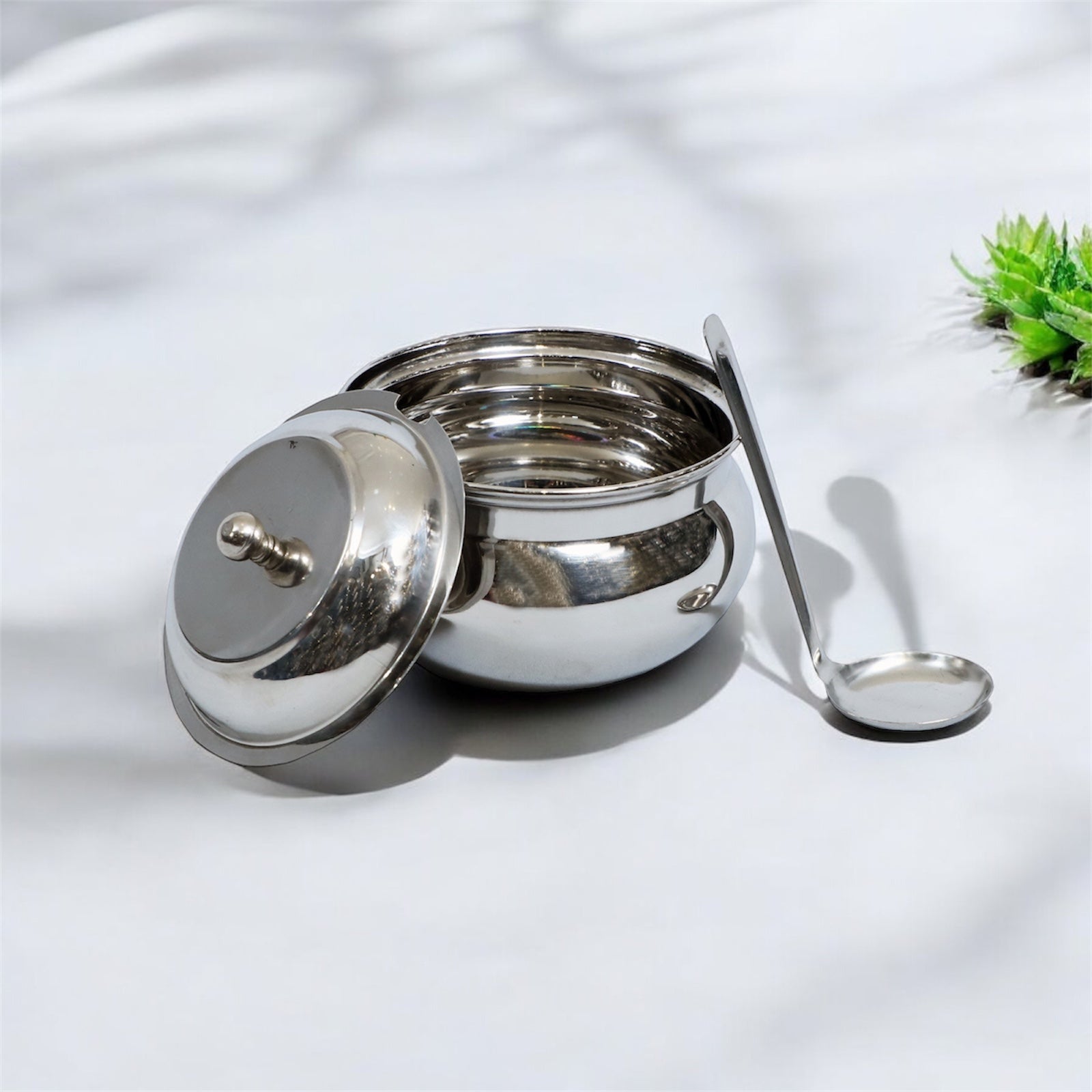 Stainless Steel Ghee Pot with Lid and Spoon – 180ml, 240ml, 300ml Option