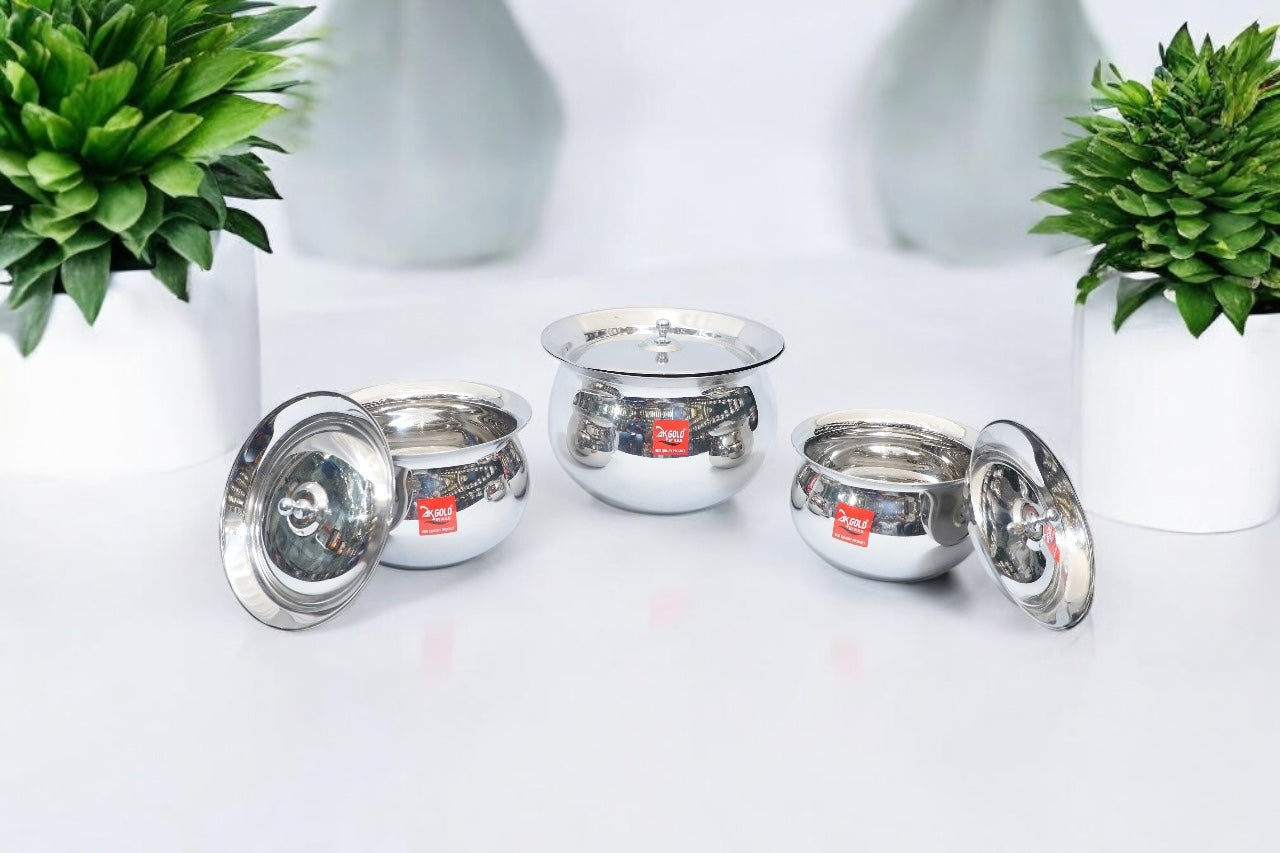 Handi with Lid – 5-Piece Set (400ml, 600ml, 800ml, 1000ml, 1300ml)