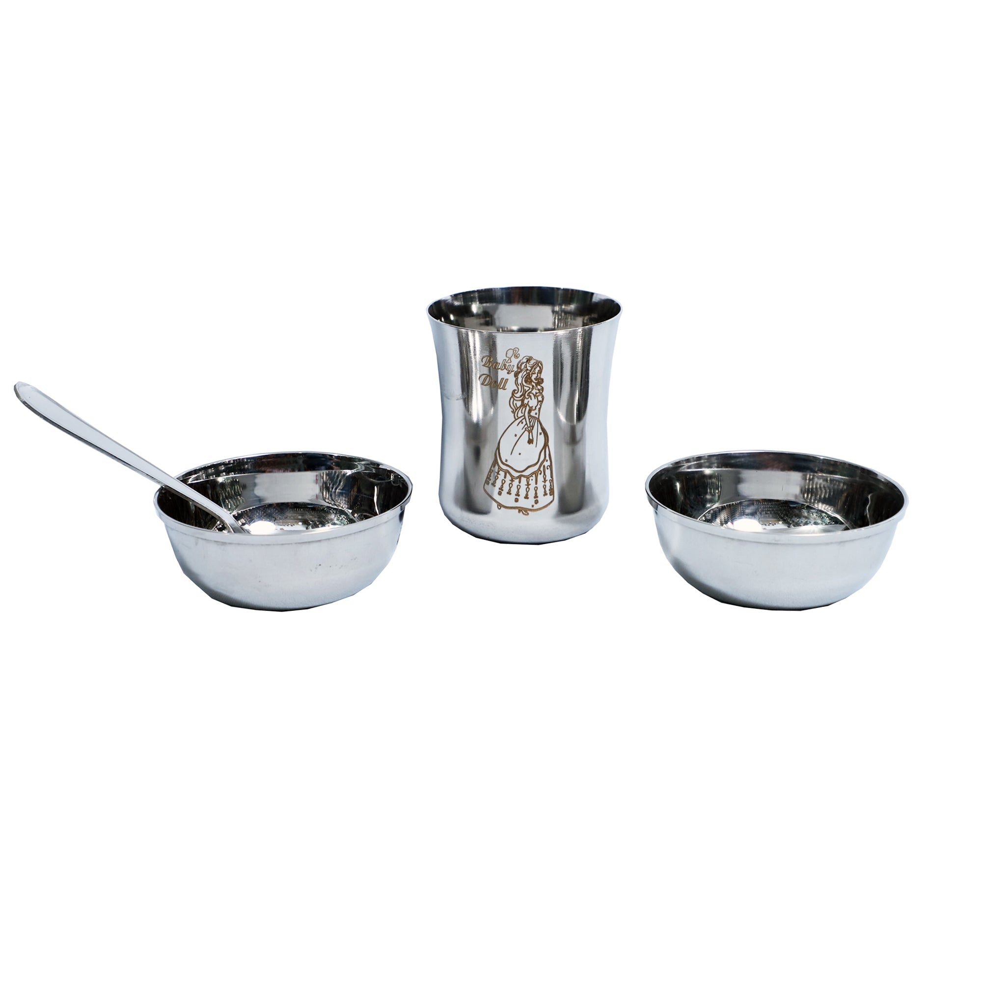 Kids’ Dinner Set with Animated Cartoon Laser Designs – 5-Piece