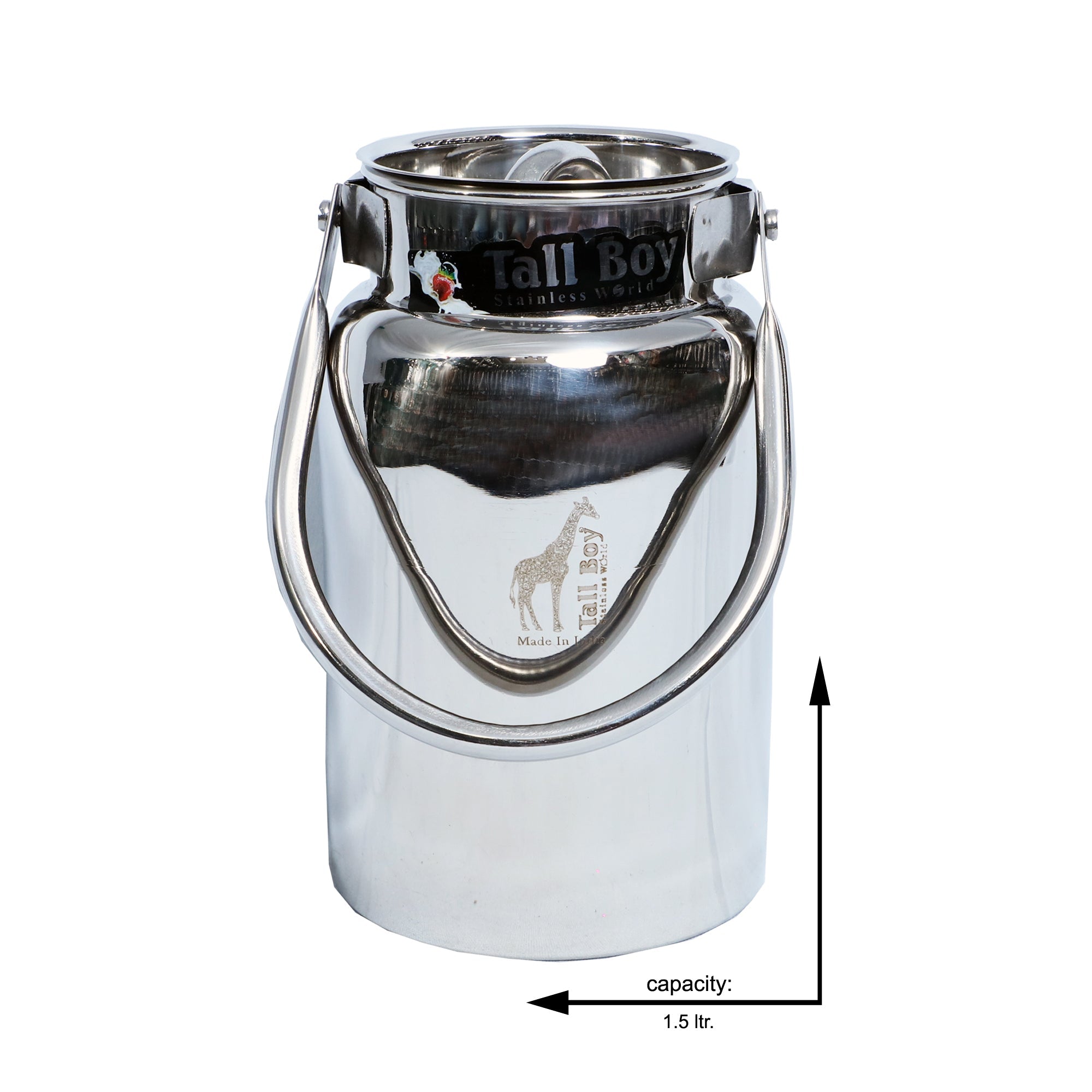 Elegant 1500 ml Stainless Steel Barni with Pipe Handle