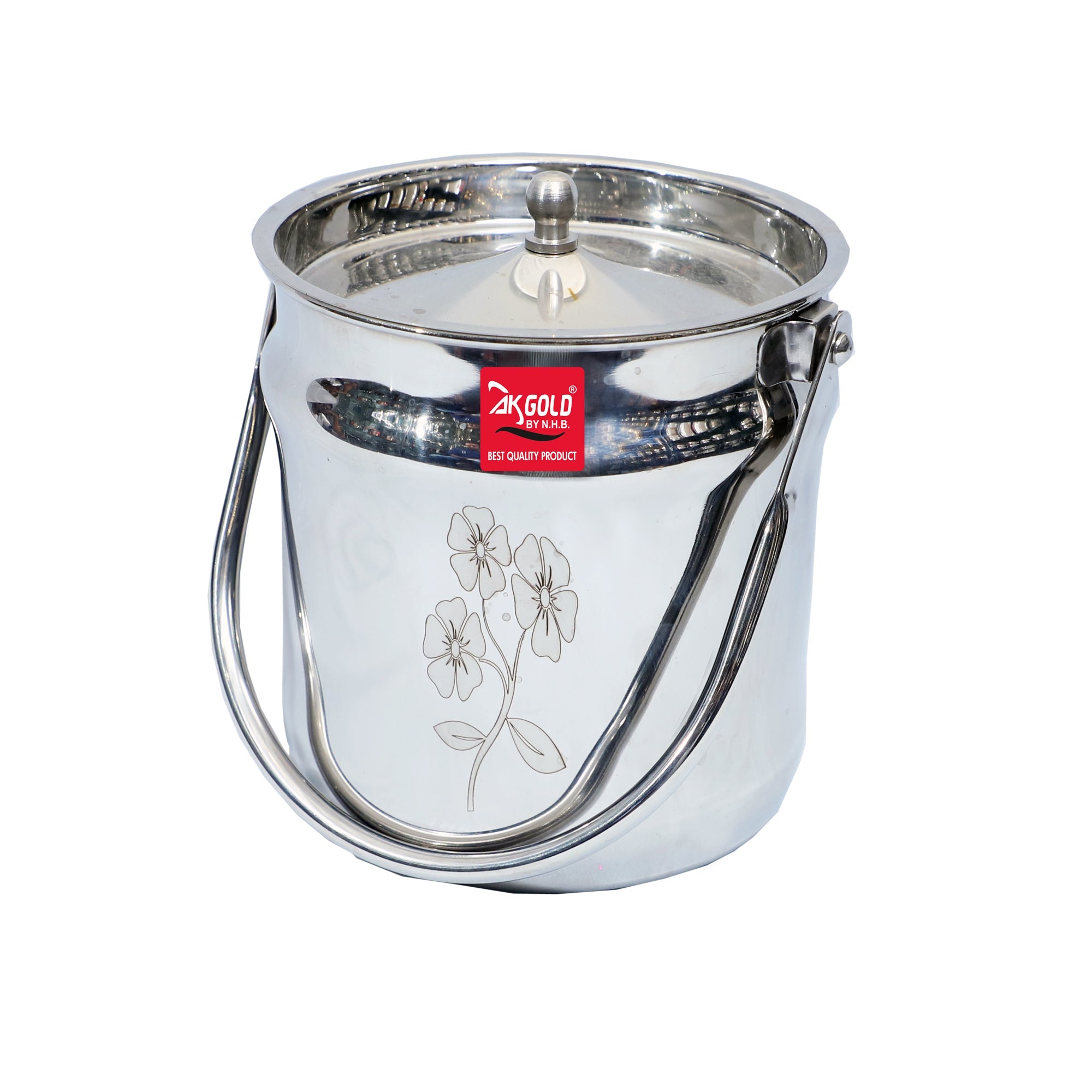 BartanCart Stainless Steel Can/Barni/Bucket Set – Pack of 5 or 4