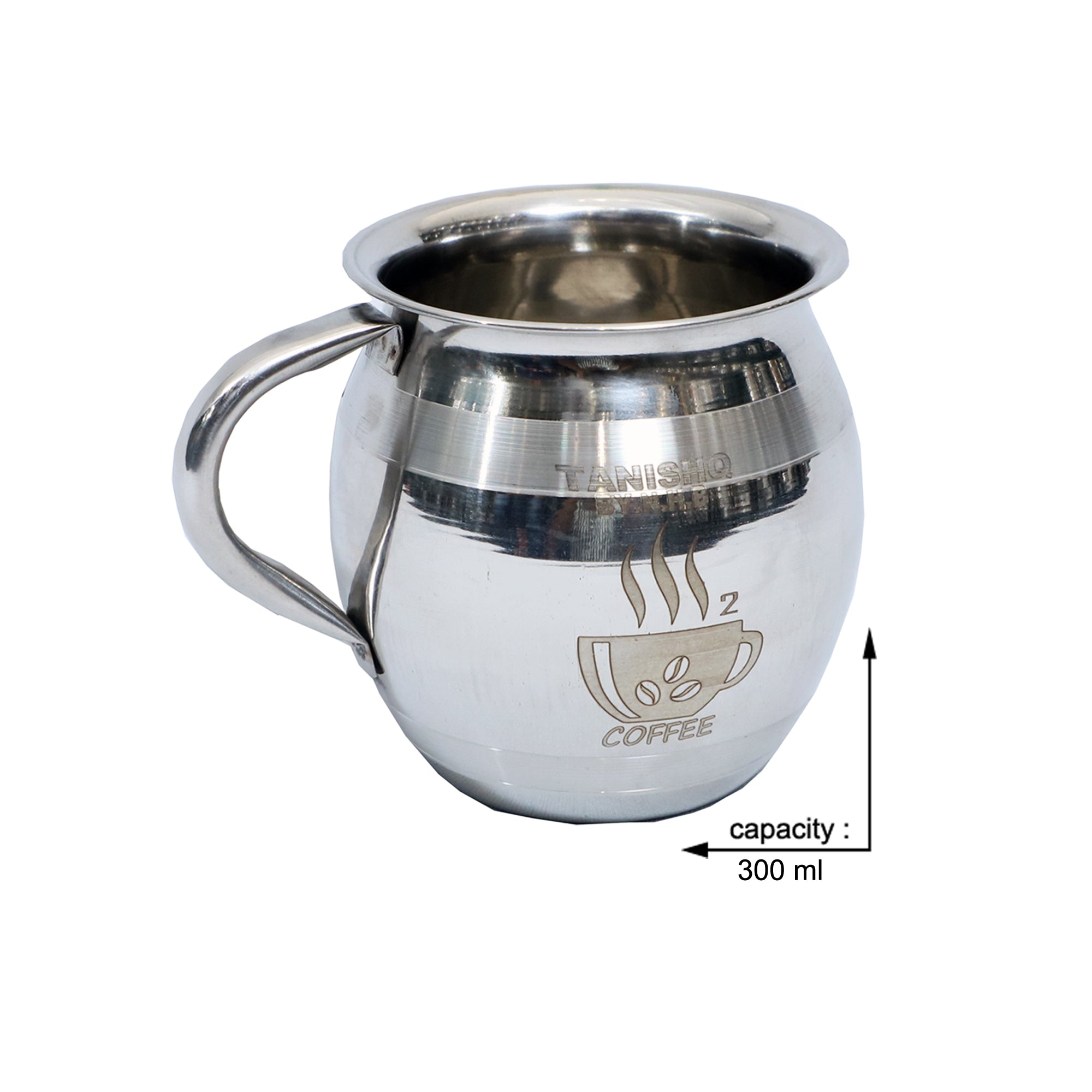 6-Piece Tea/Coffee Cup Set With Pipe Handle (300 ML)
