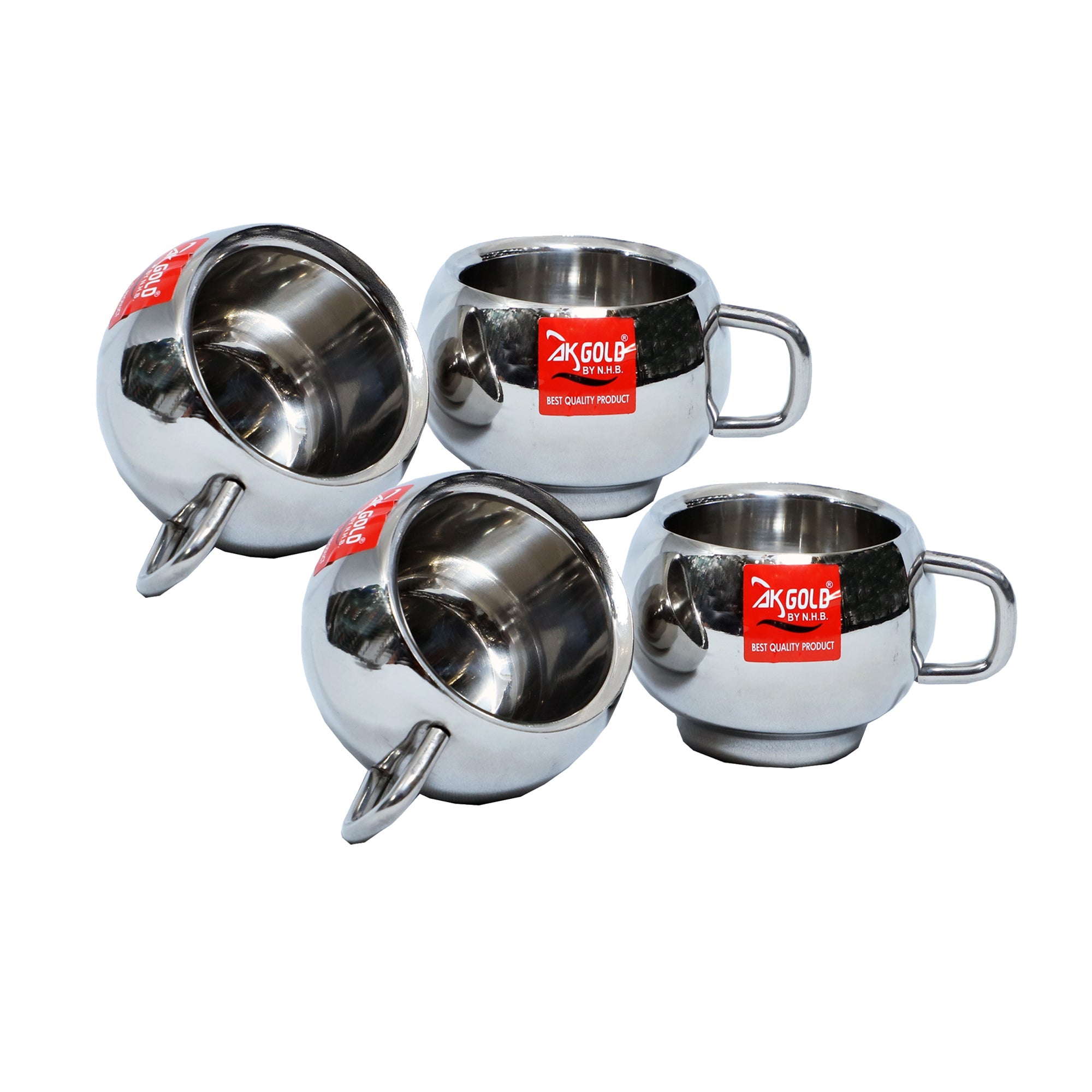 4-Piece Cup Set Double Wall – Rounded Shape –