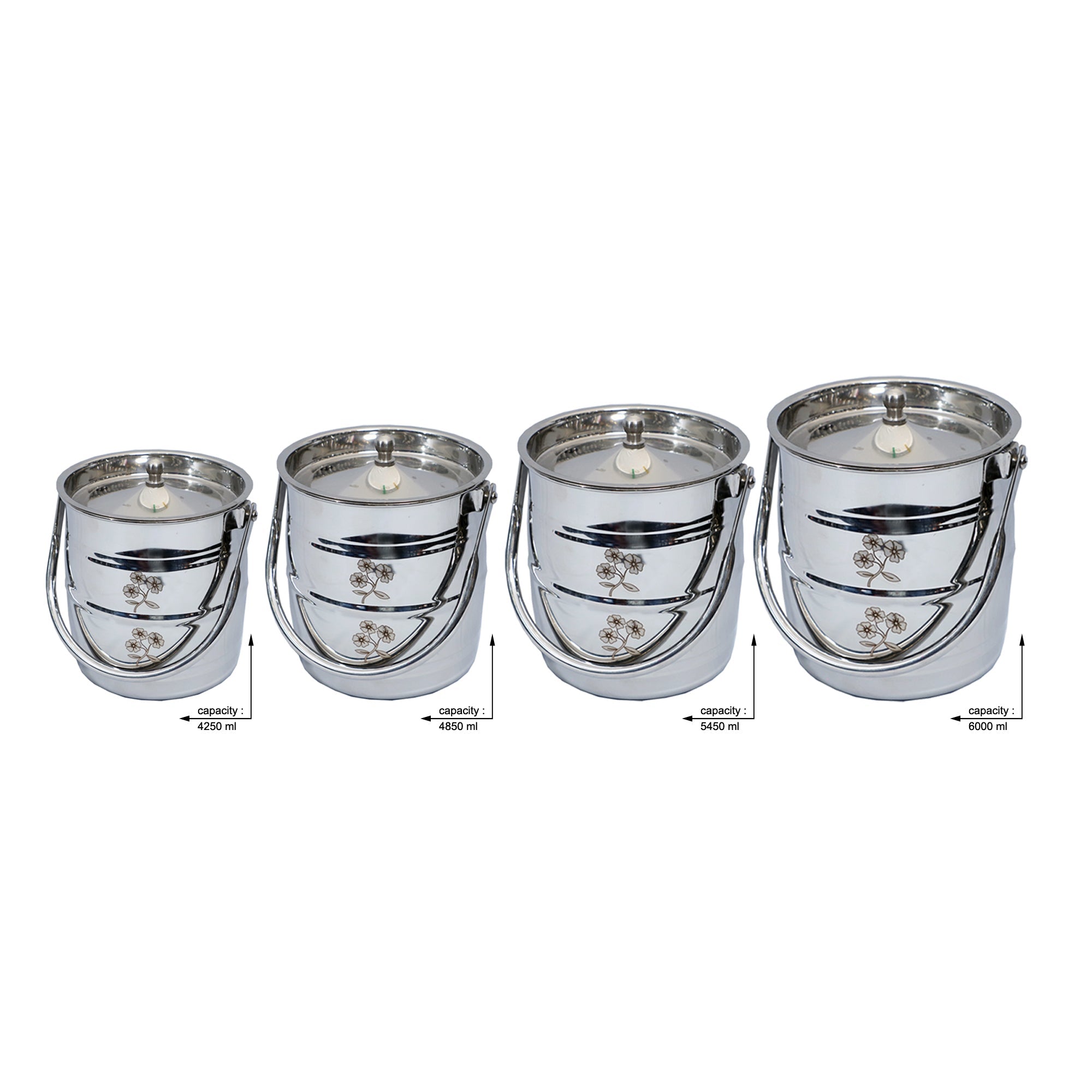 Stainless Steel Storage Container Set - Pack of 5 or 4