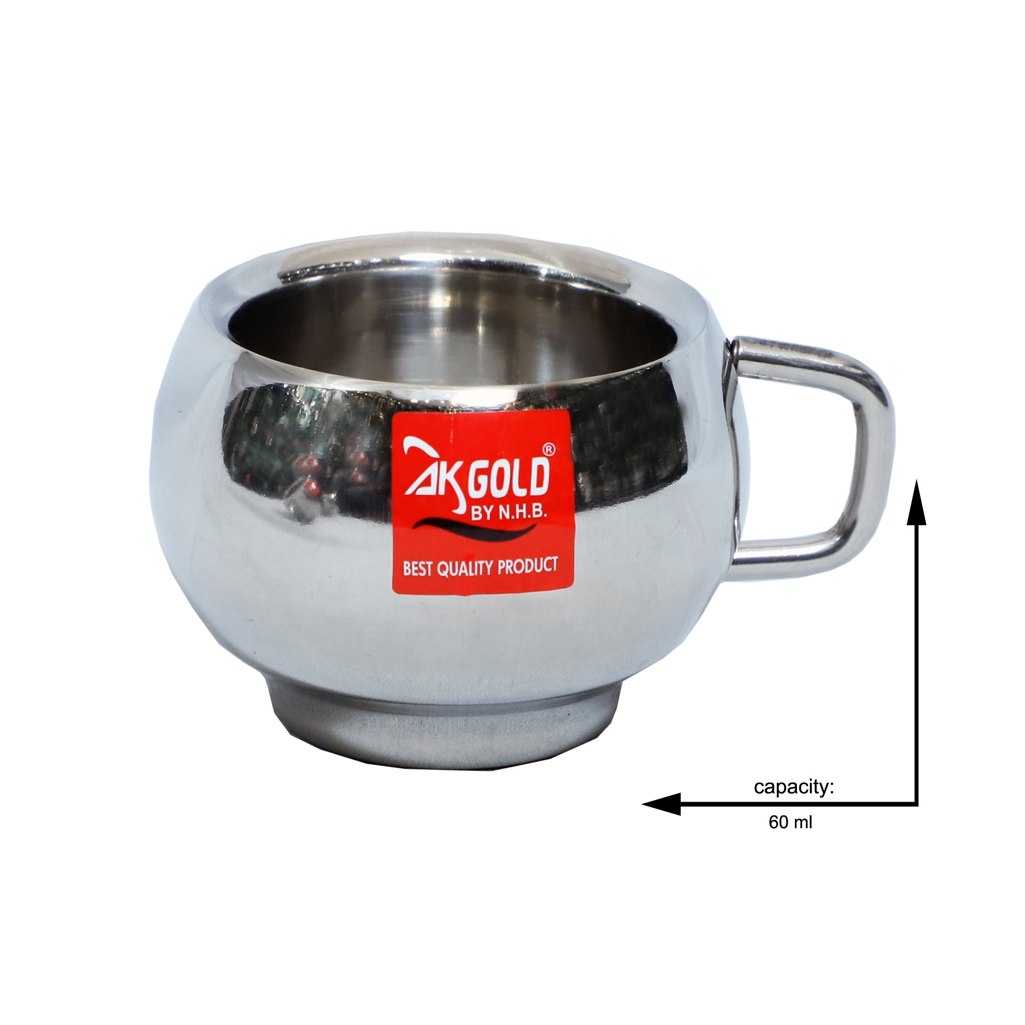 4-Piece Cup Set Double Wall – Rounded Shape –