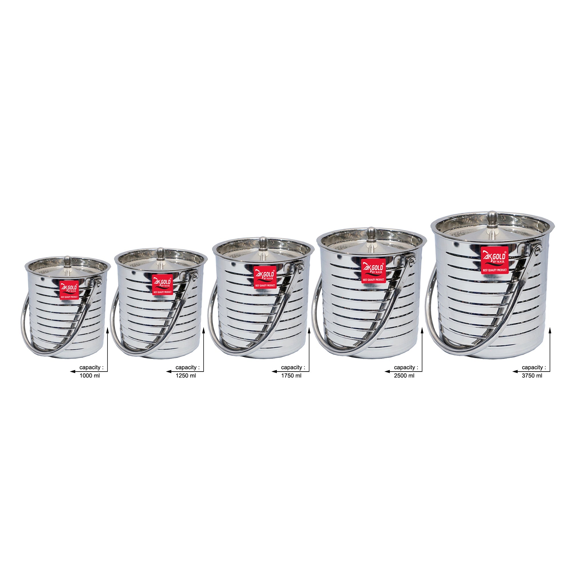 Stainless Steel Canister/Barni Set - Pack of 5 or 4