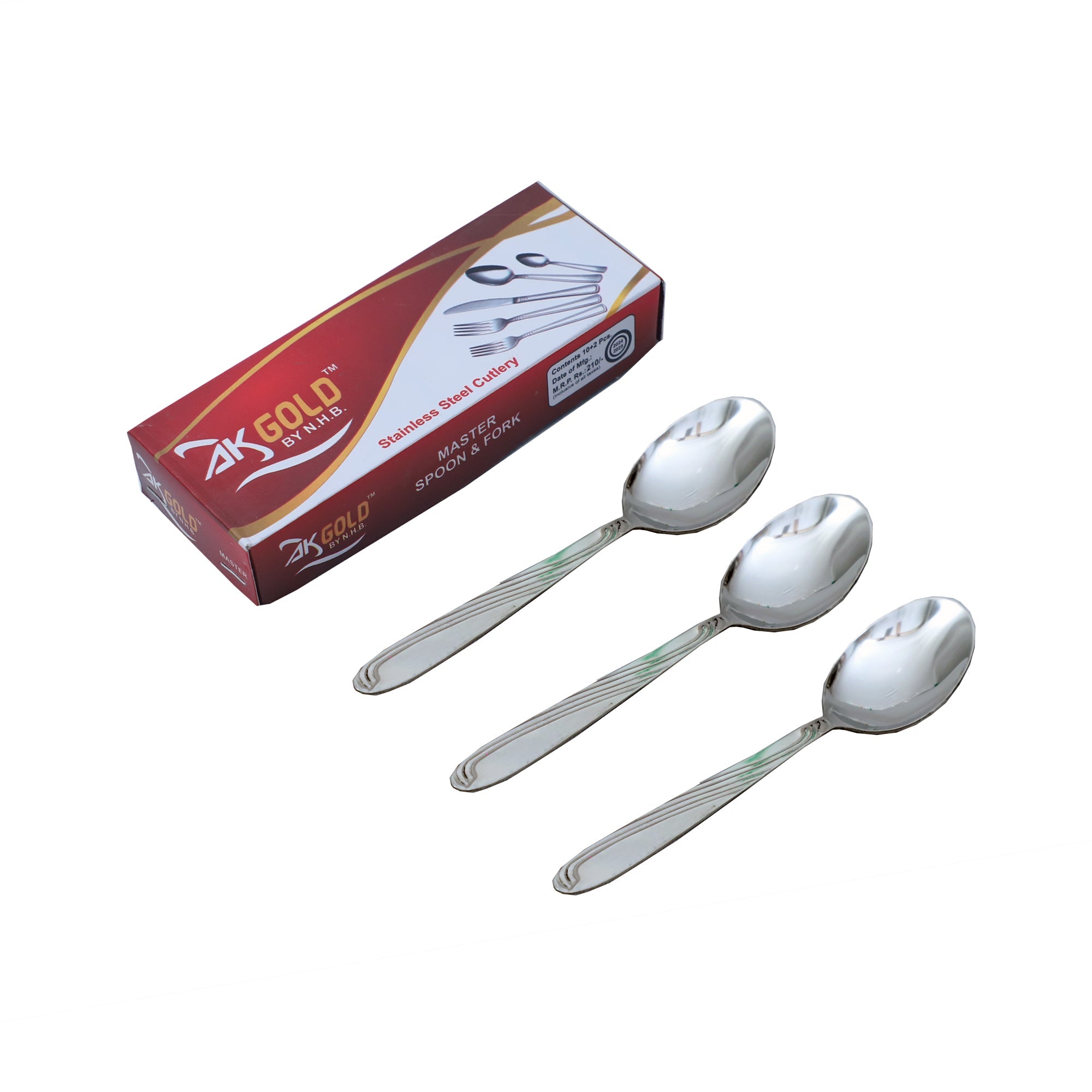 12-Piece Stainless Steel Spoon Set (Wave)