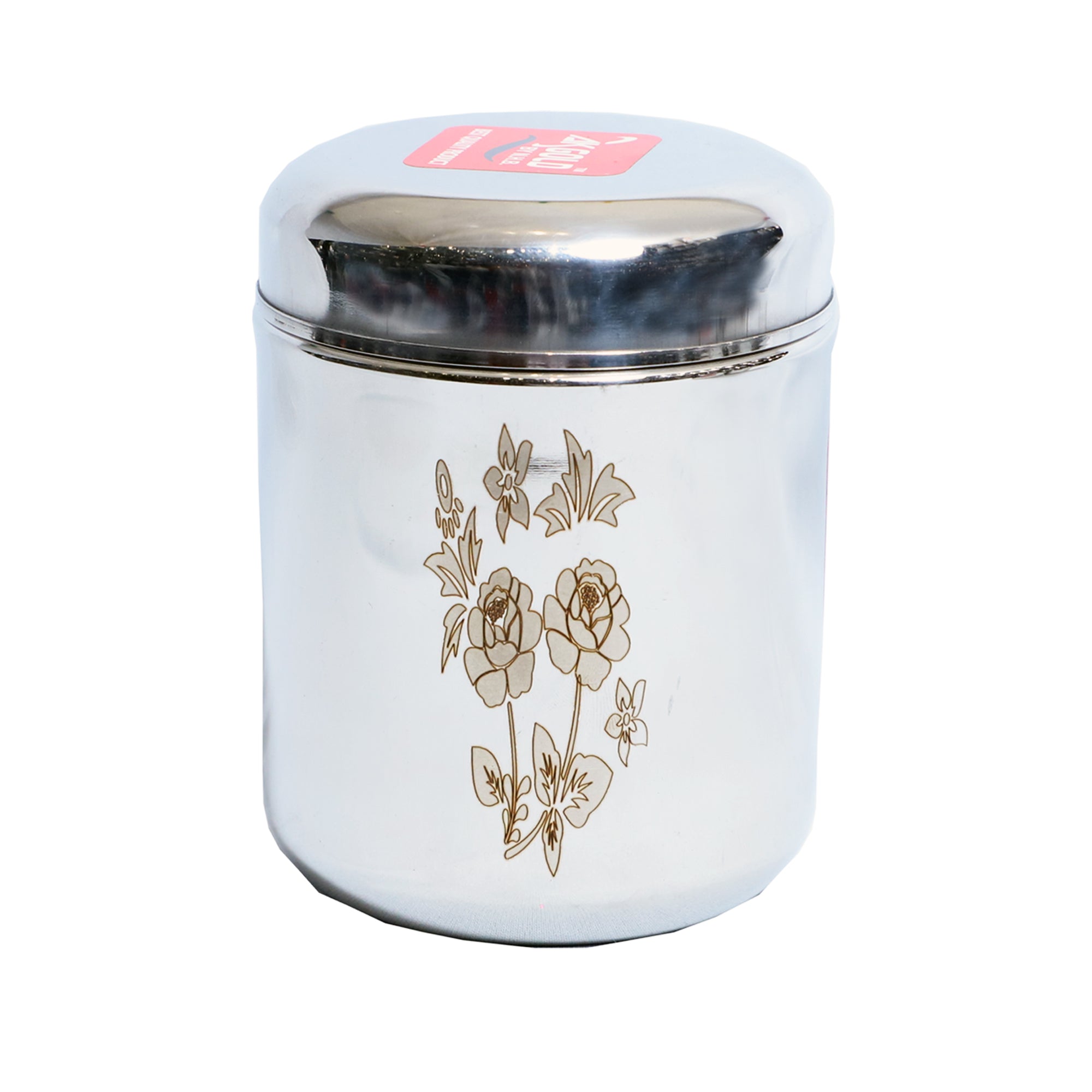 Stainless Steel Storage Container Set with Laser Floral Design - 3-Piece (400ml,