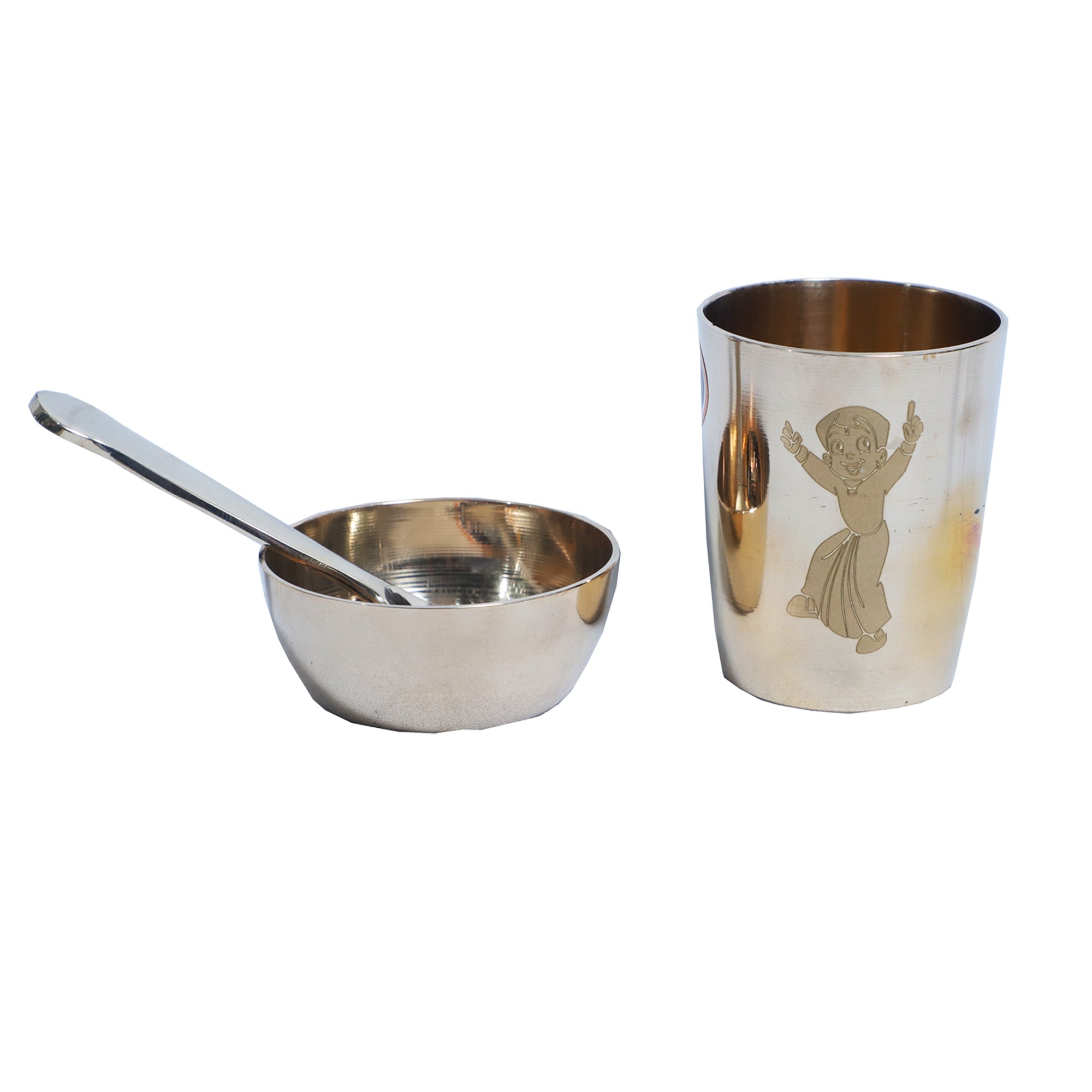 Kids’ Kansa/Bronze Dinner Set with Chhota Bheem Laser Design