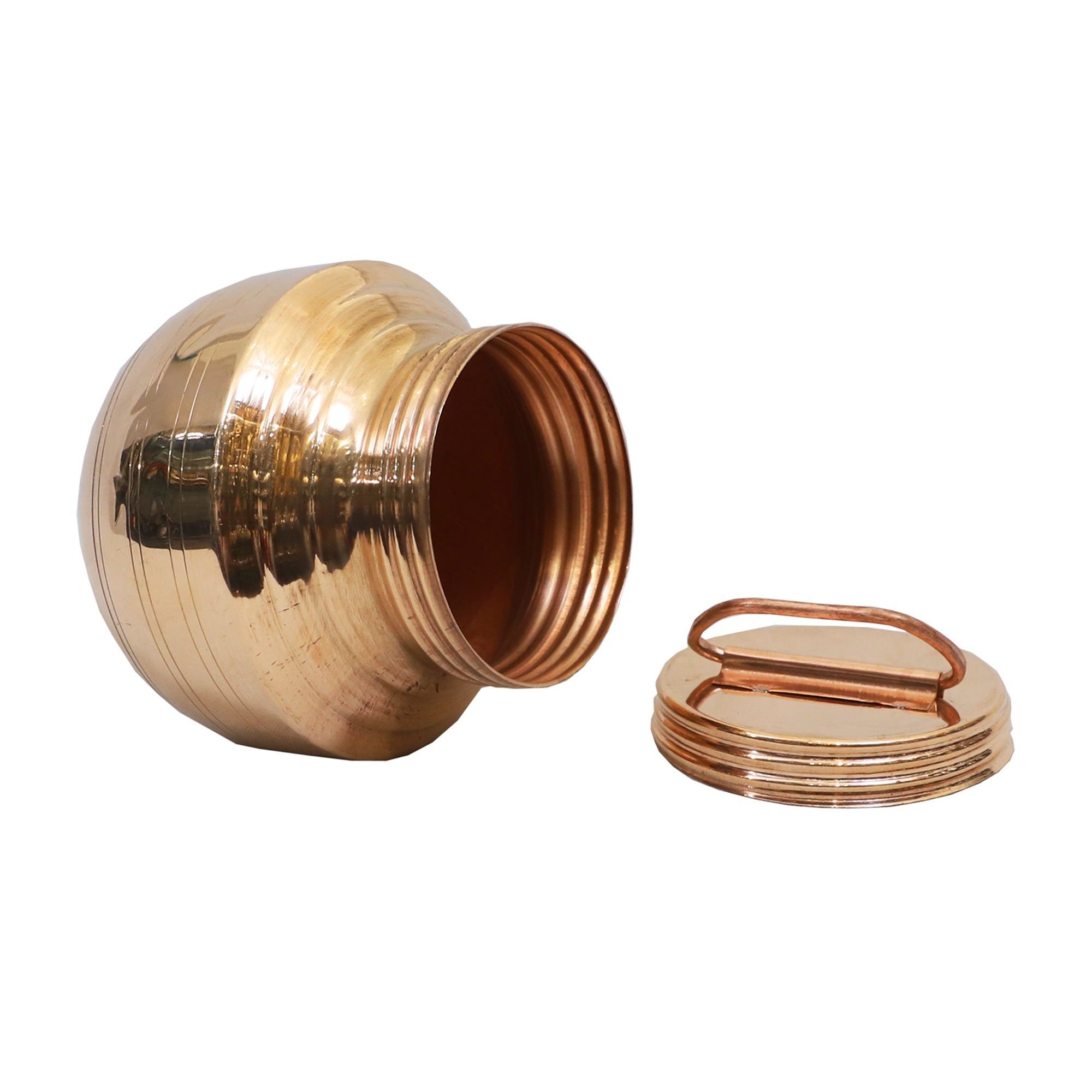 Copper Lota with Screw Lid and Handle – 500ml Capacity