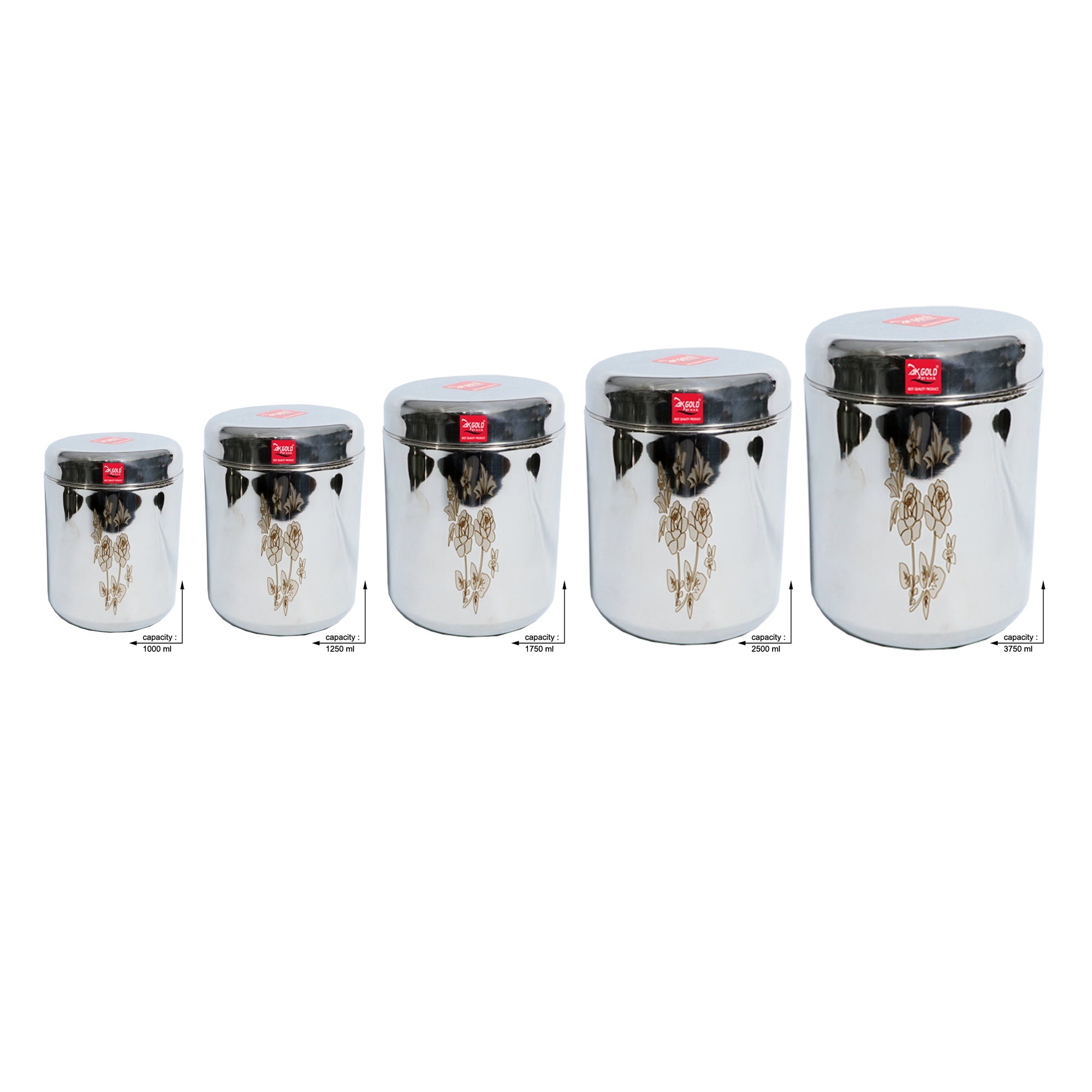Storage Container Set – 5-Piece (1000ml to 3750ml) –