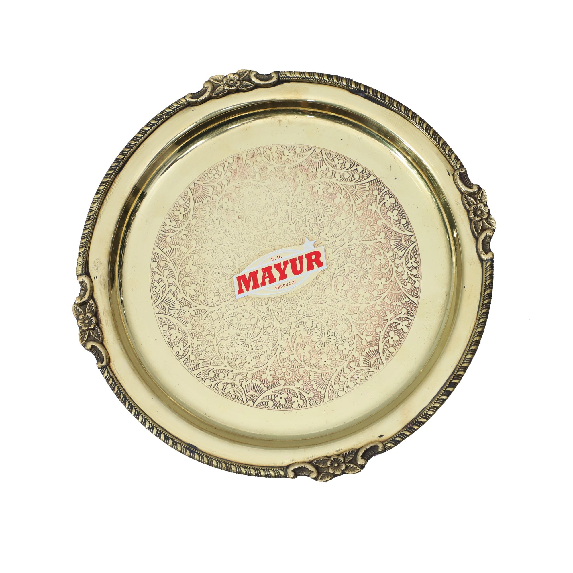 Premium 6-Piece Brass Embossed Decorative Plate Set