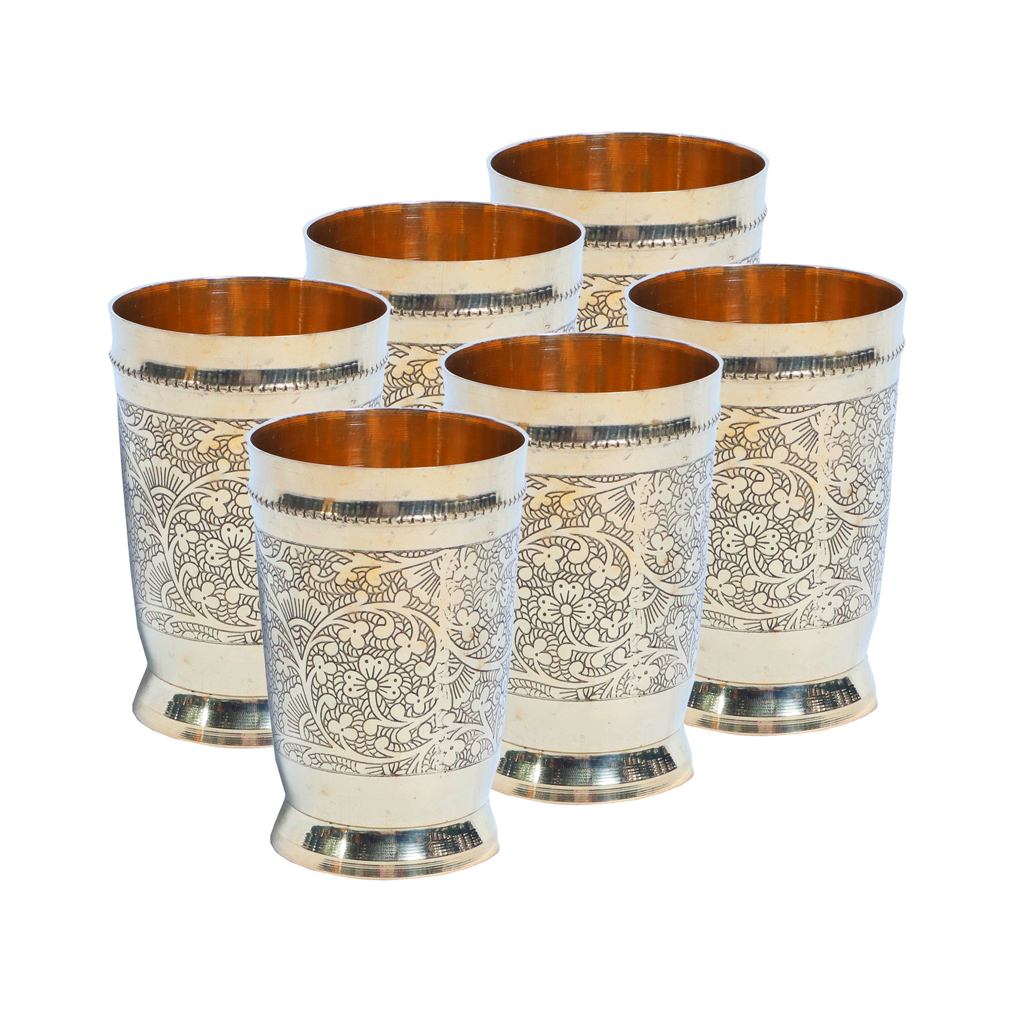 Brass Glass (Jaam) - 6 pc set