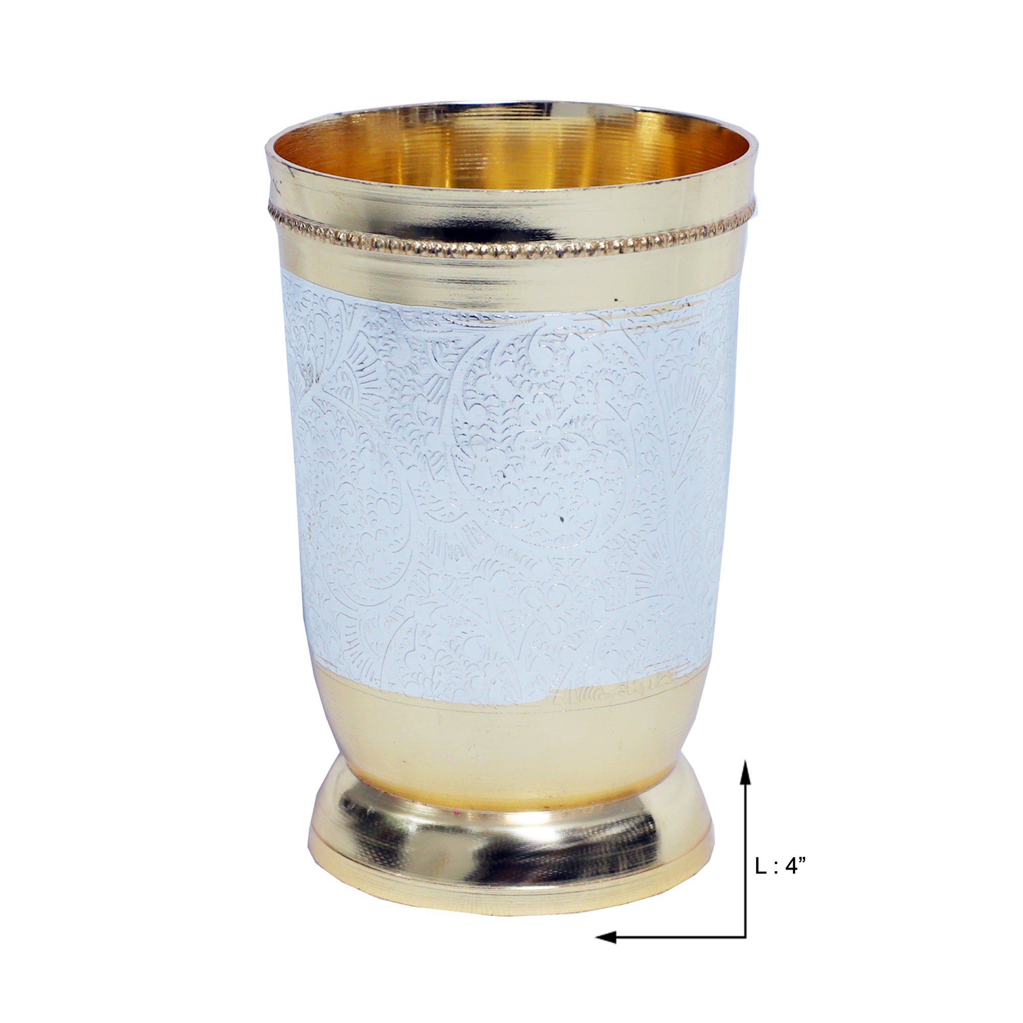 Brass Glass (Silver 2-Tone) - 4 pc set