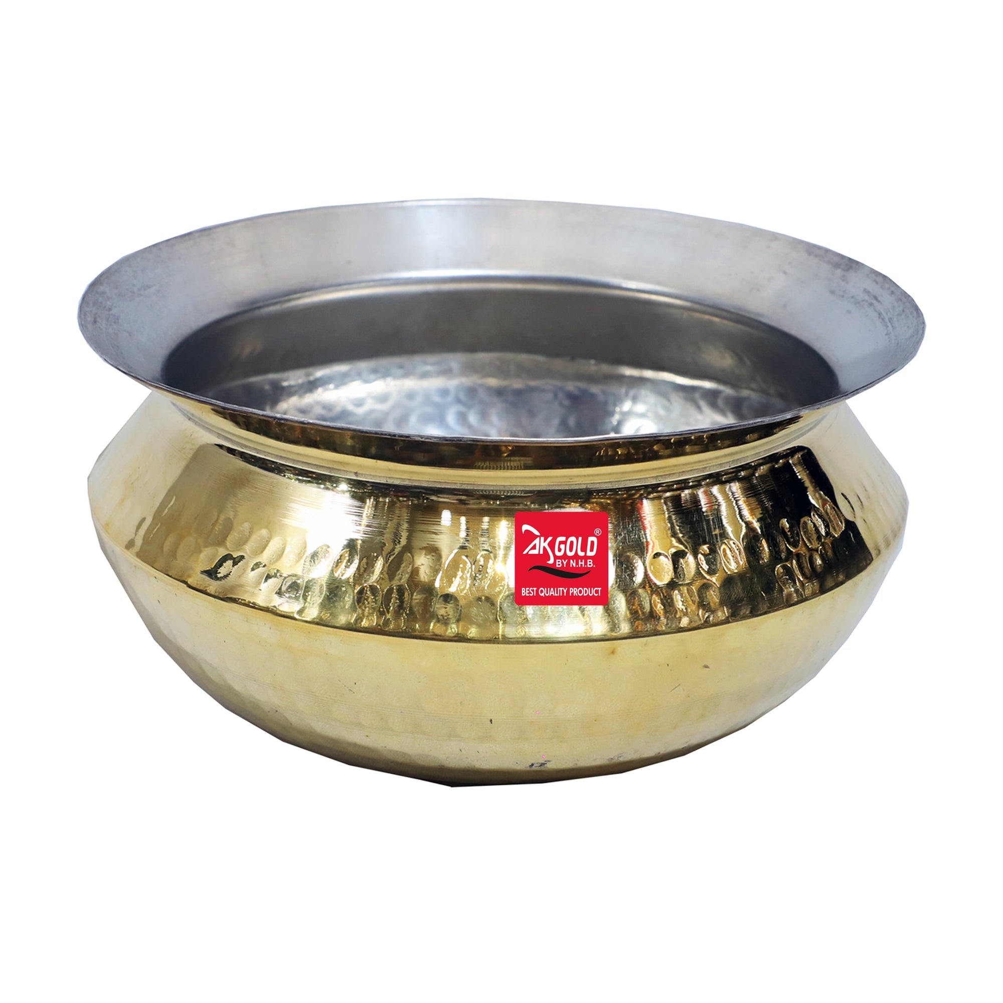 Brass Hammered Handi/Sipri/Dekchi – 3 Sizes (1200ml, 1700ml, 2200ml) –