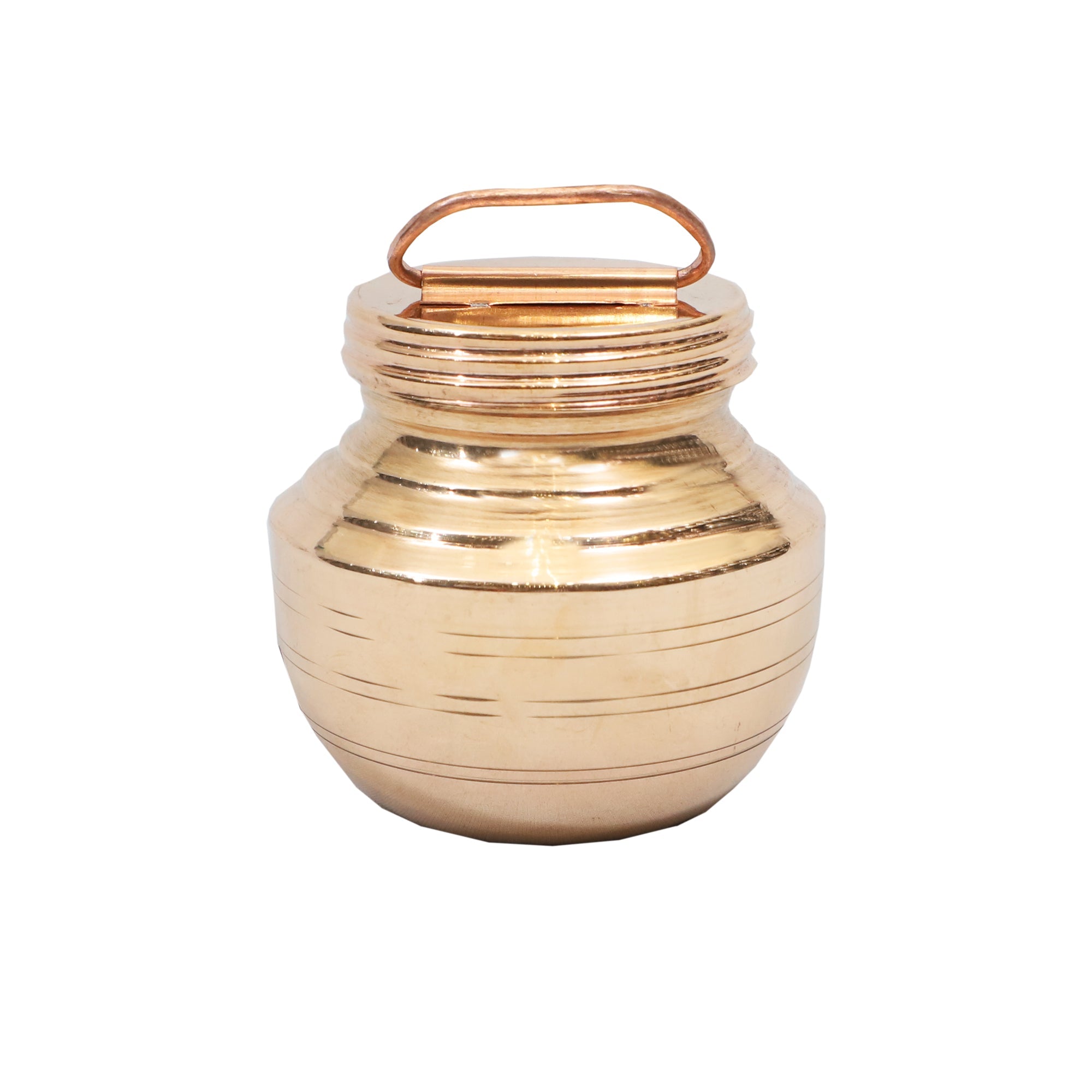 Copper Lota with Screw Lid and Handle – 500ml Capacity