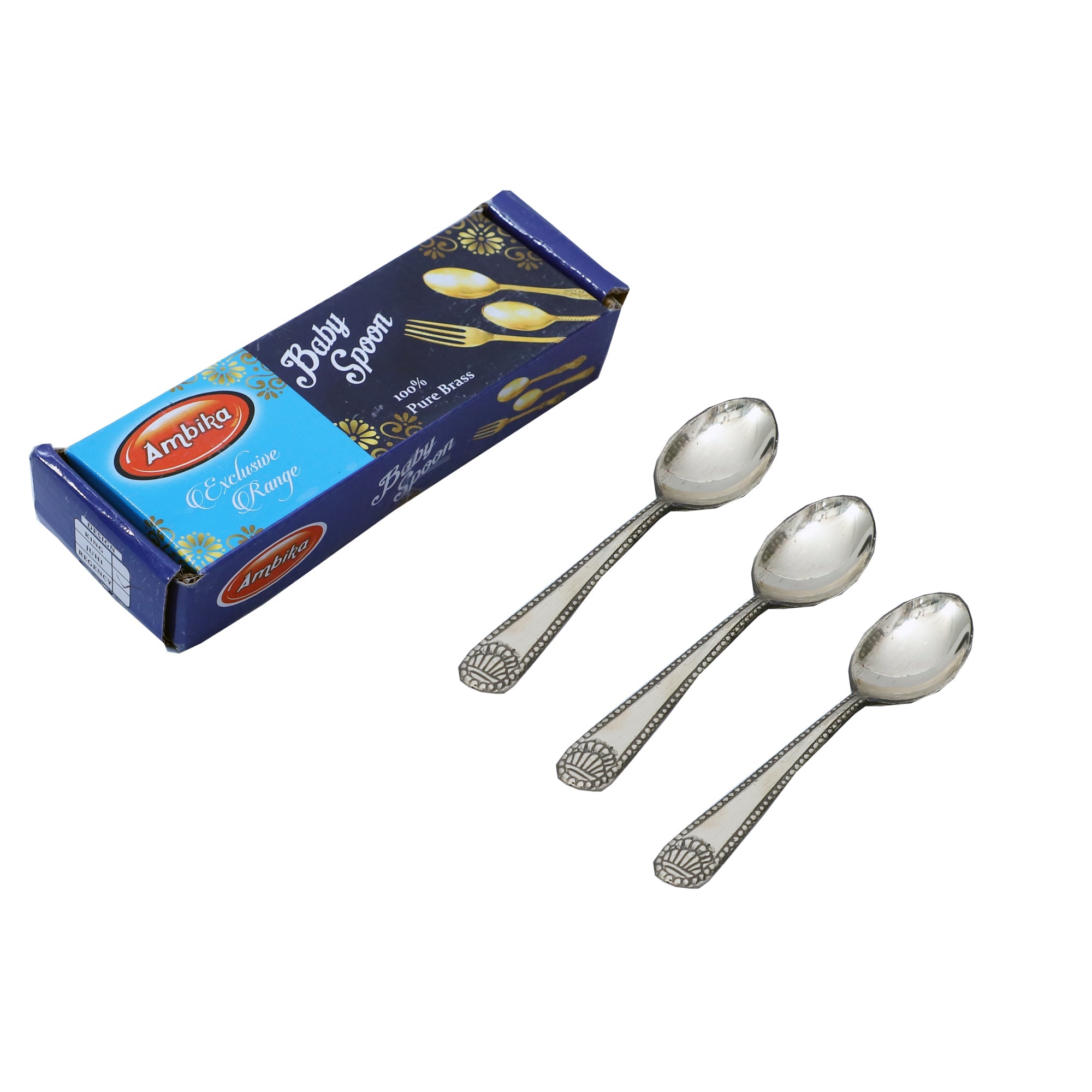 12-Piece Brass Spoon Set – 6.25 Inch Length, 35g Each –
