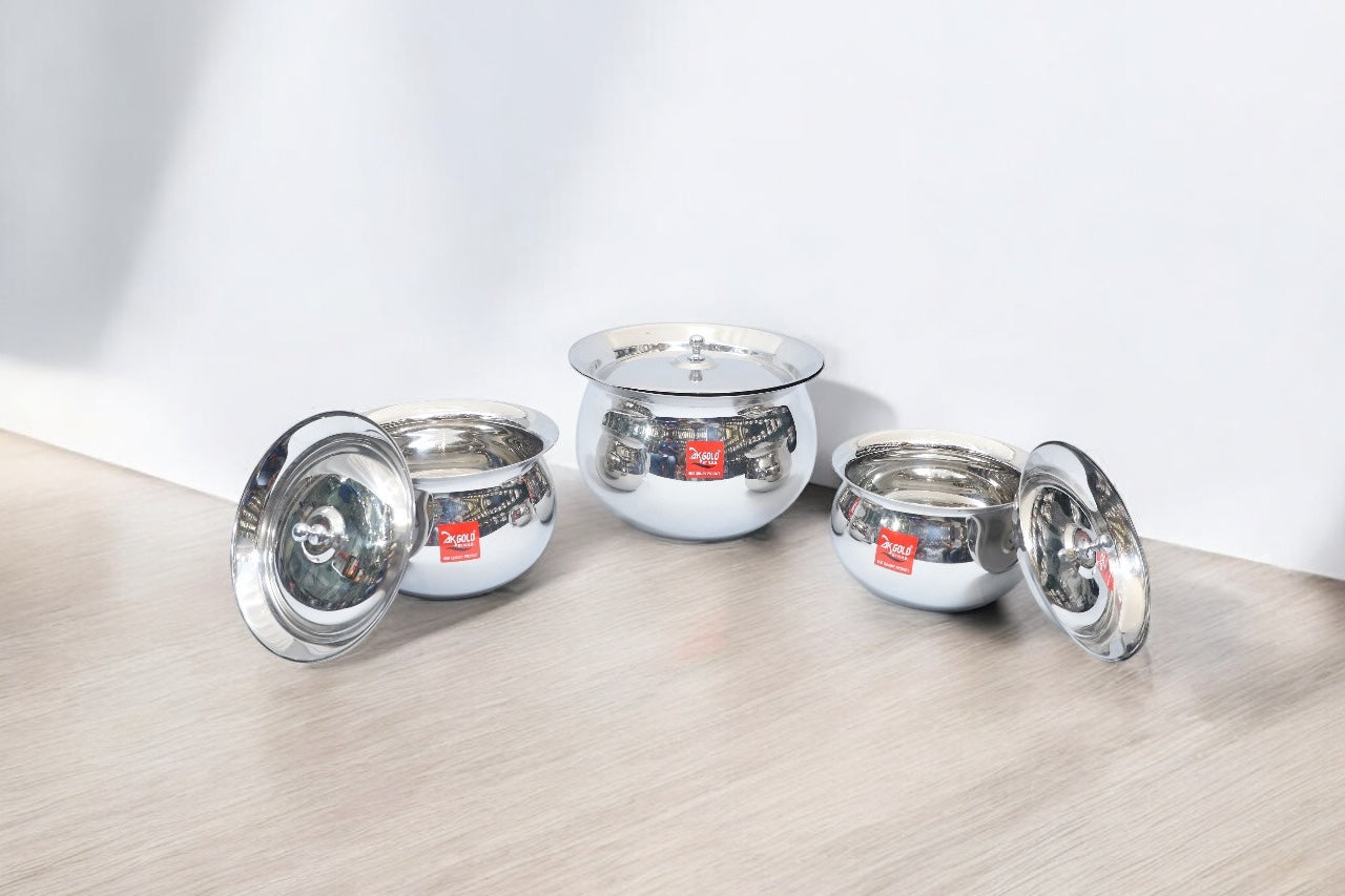 Handi with Lid – 5-Piece Set (400ml, 600ml, 800ml, 1000ml, 1300ml)