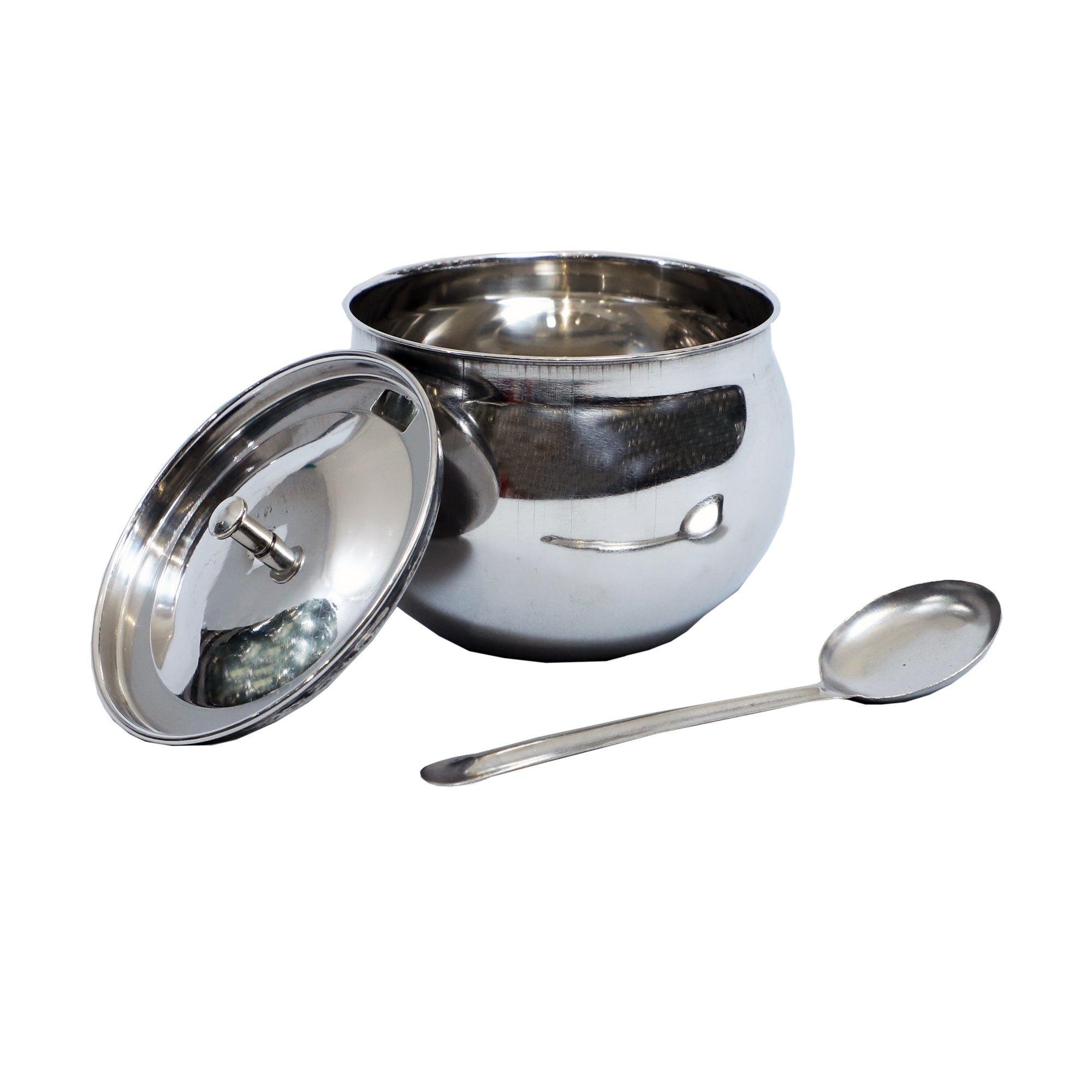 Stainless Steel Ghee Pot with Lid and Spoon – 180ml, 240ml, 300ml Options