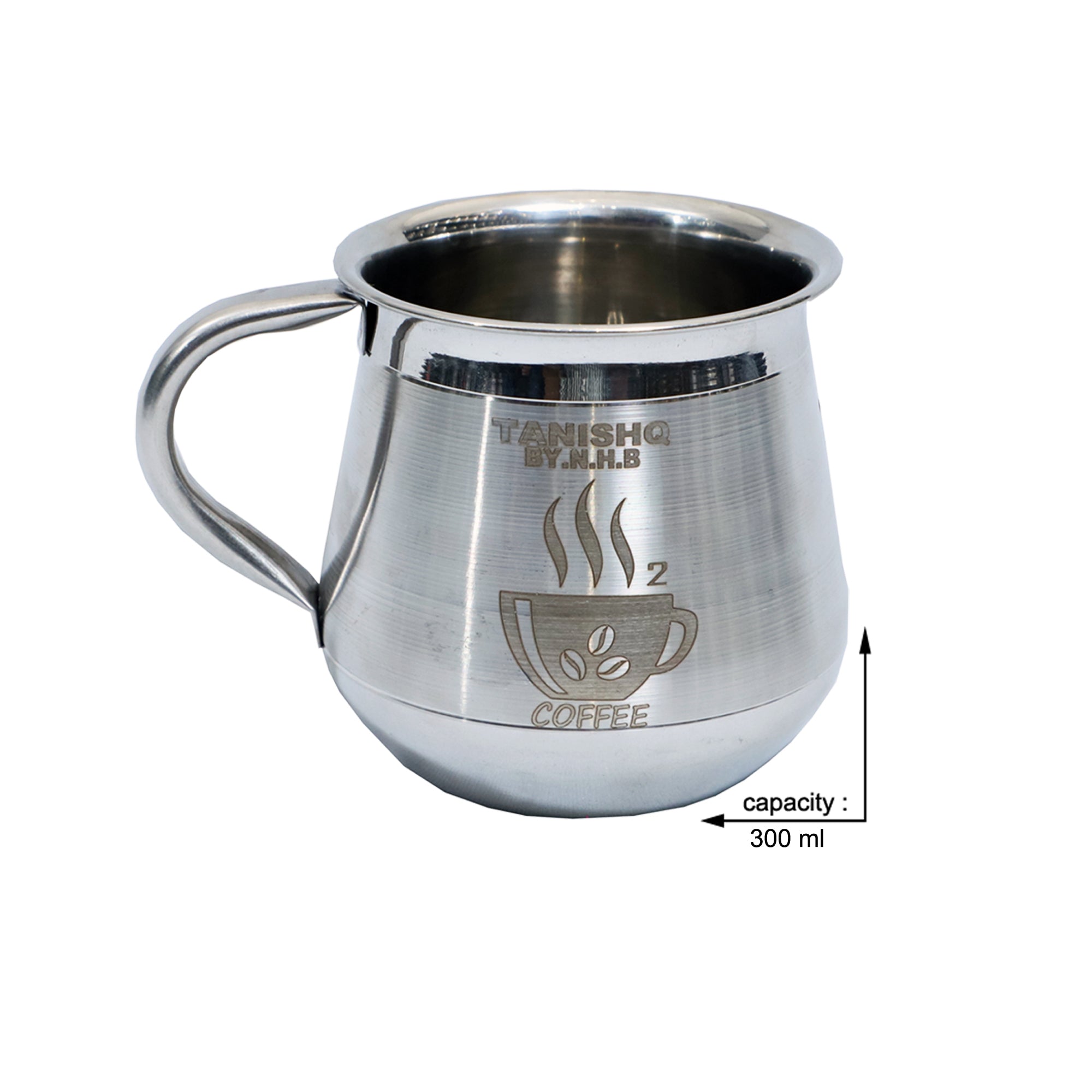 6-Piece Tea/Coffee Cup Set With Pipe Handle (300 ML)