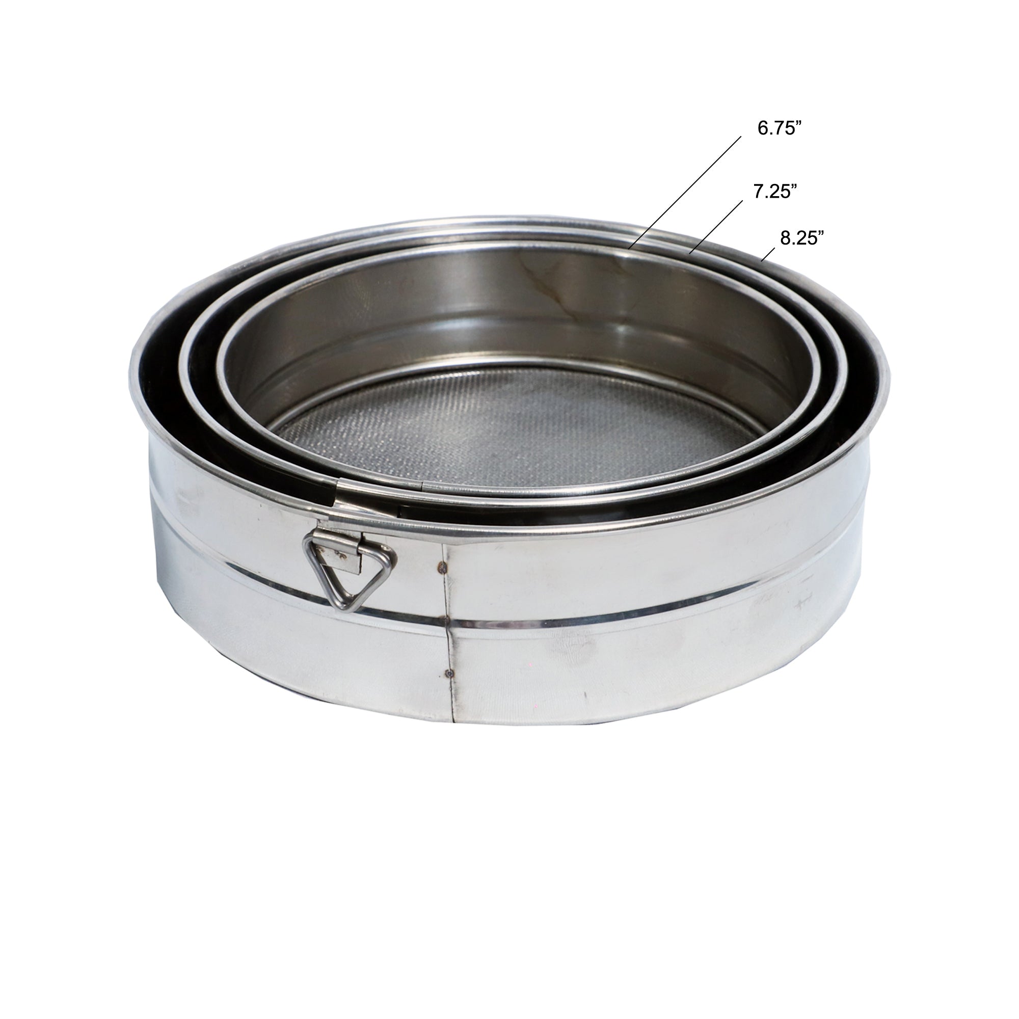 Aata Chalni/Channi/Flour Sieve – 3-Piece Set, 6.75", 7.25", 8.25"