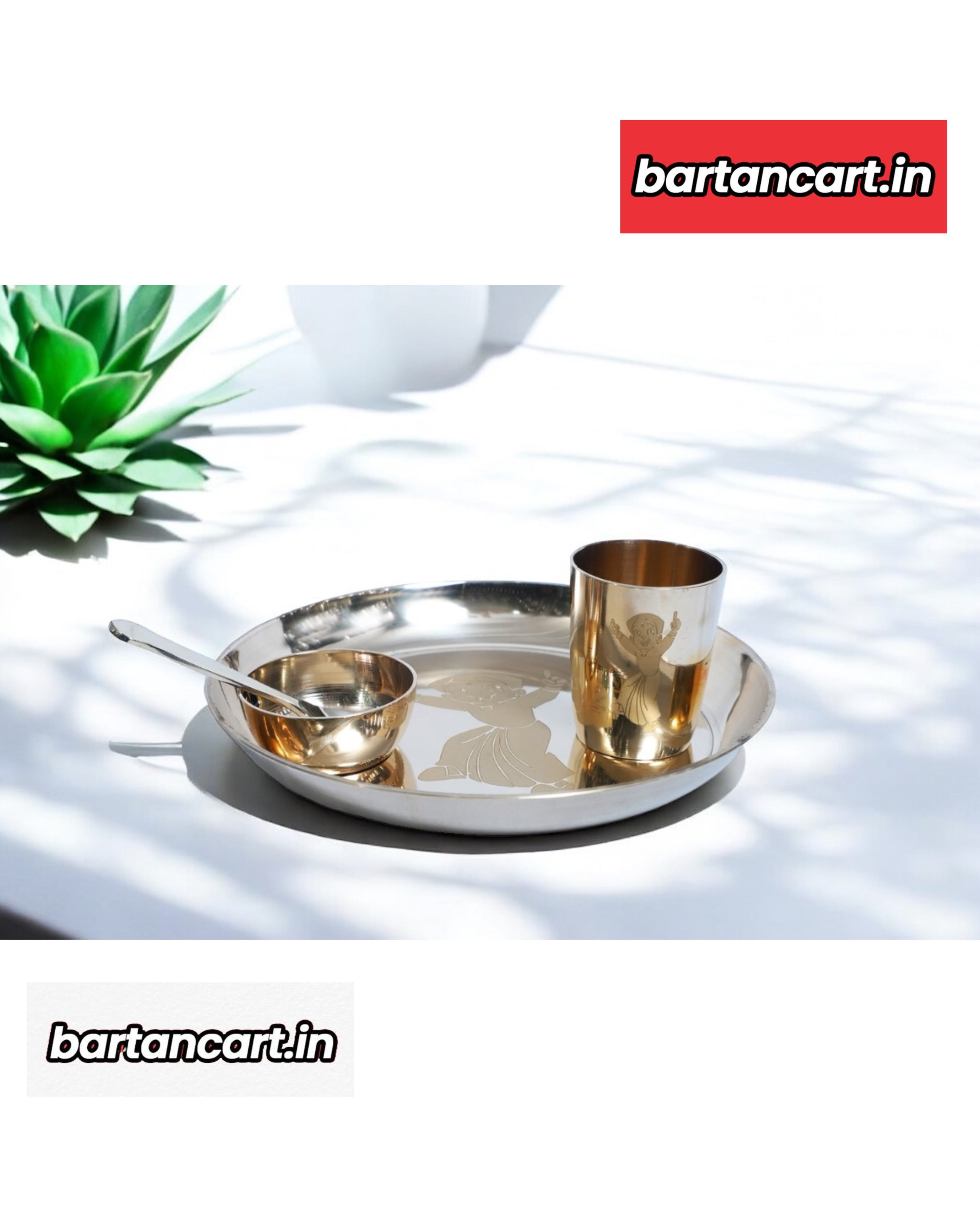 Kids’ Kansa/Bronze Dinner Set with Chhota Bheem Laser Design