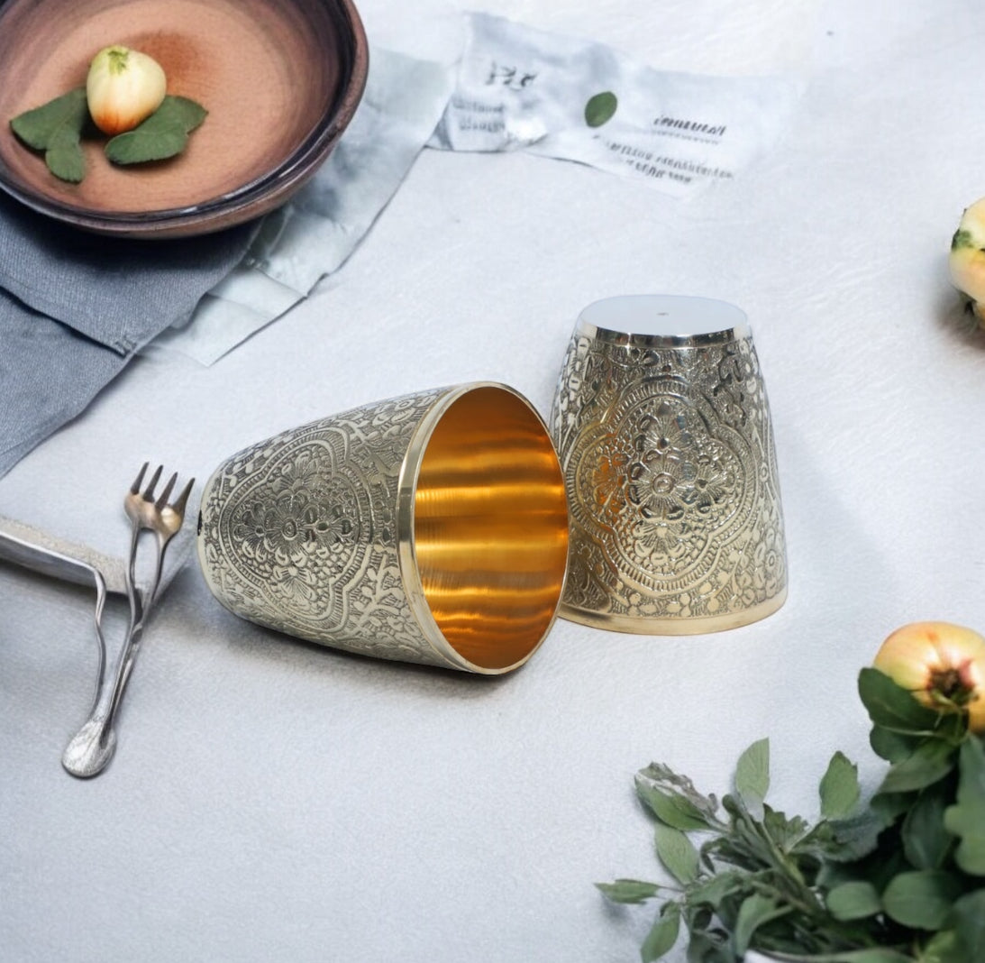 Brass Glass (Kulhad) - 4 pc set