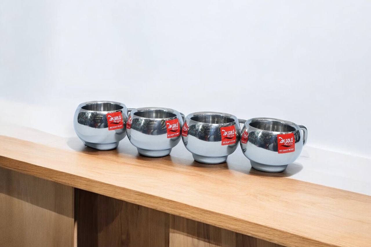 4-Piece Cup Set Double Wall – Rounded Shape –