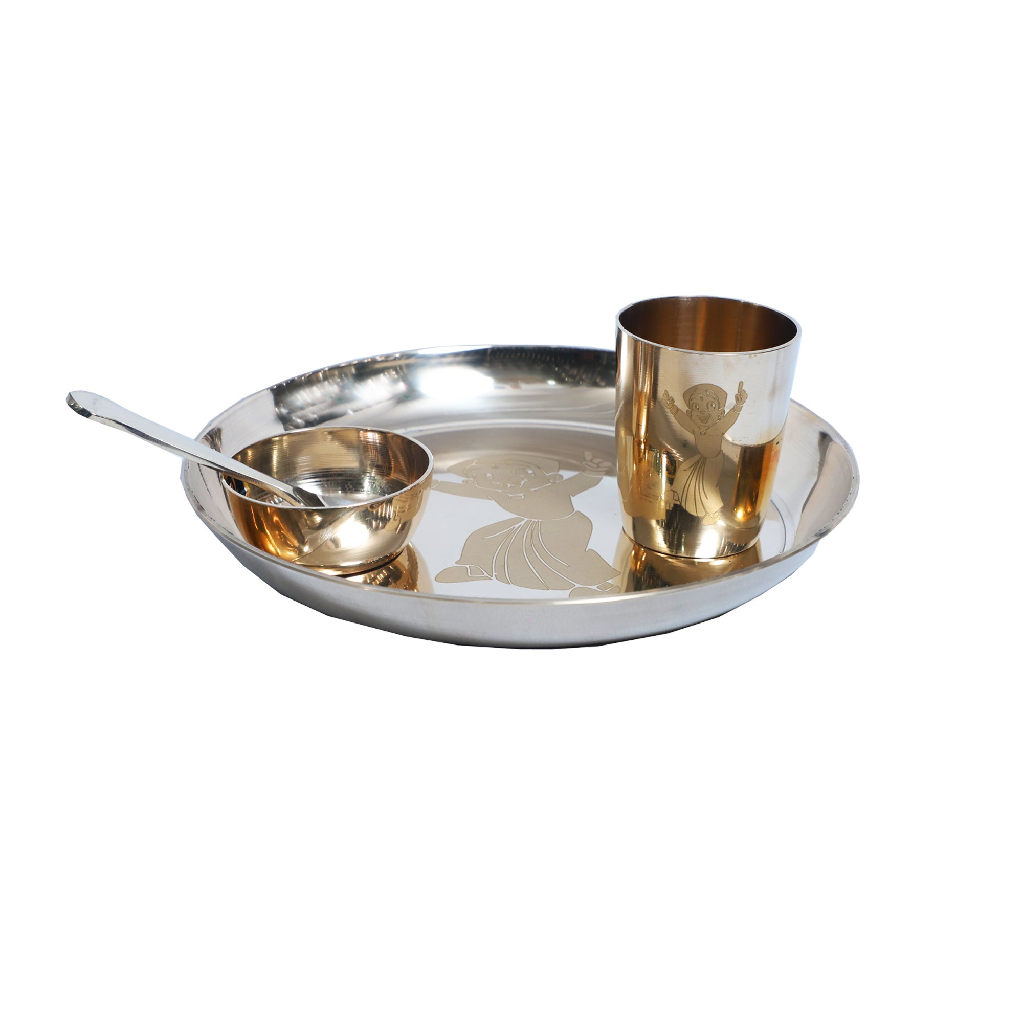 Kids’ Kansa/Bronze Dinner Set with Chhota Bheem Laser Design