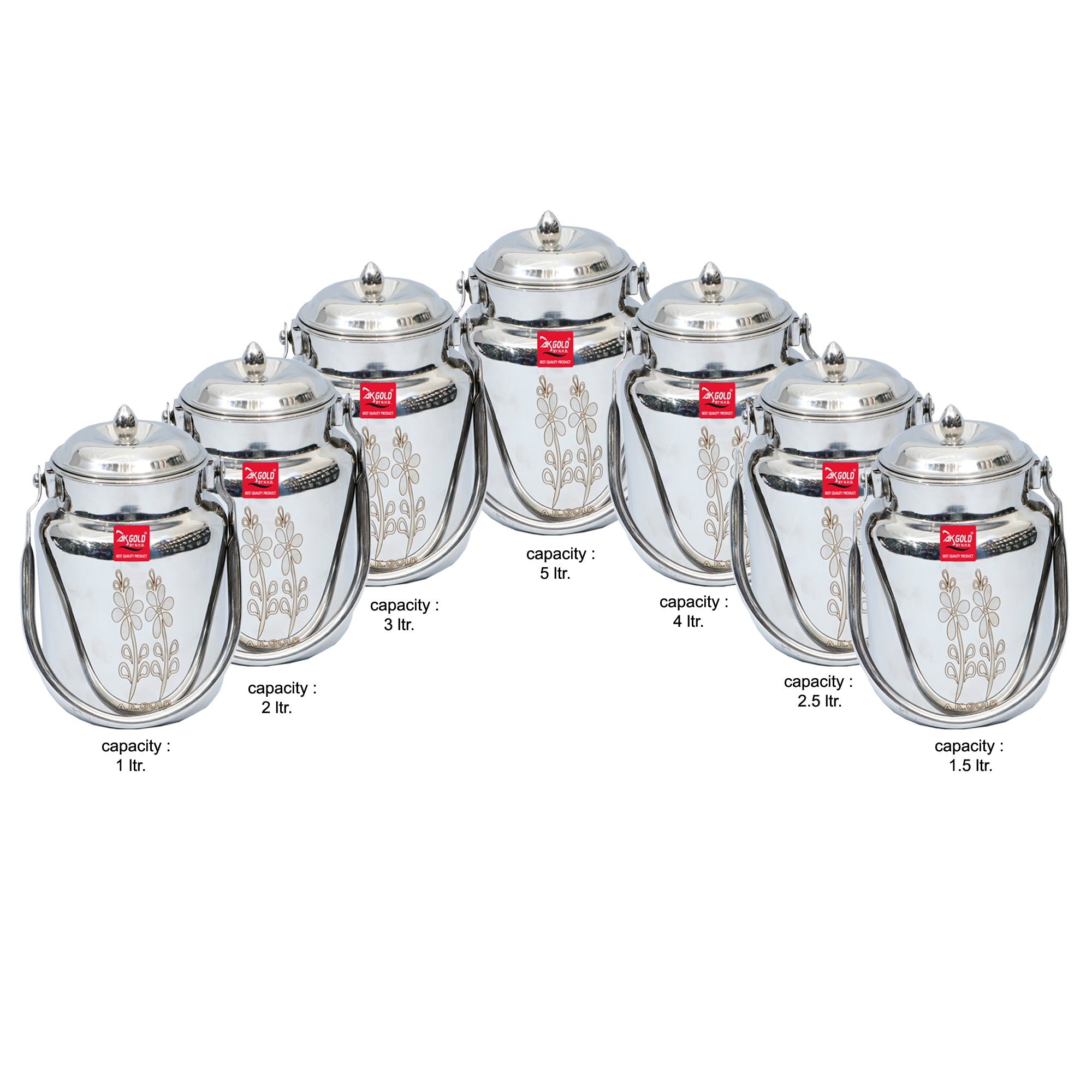 Stainless Steel Can/Barni/Bucket – 7 Size Options for Versatile Storage
