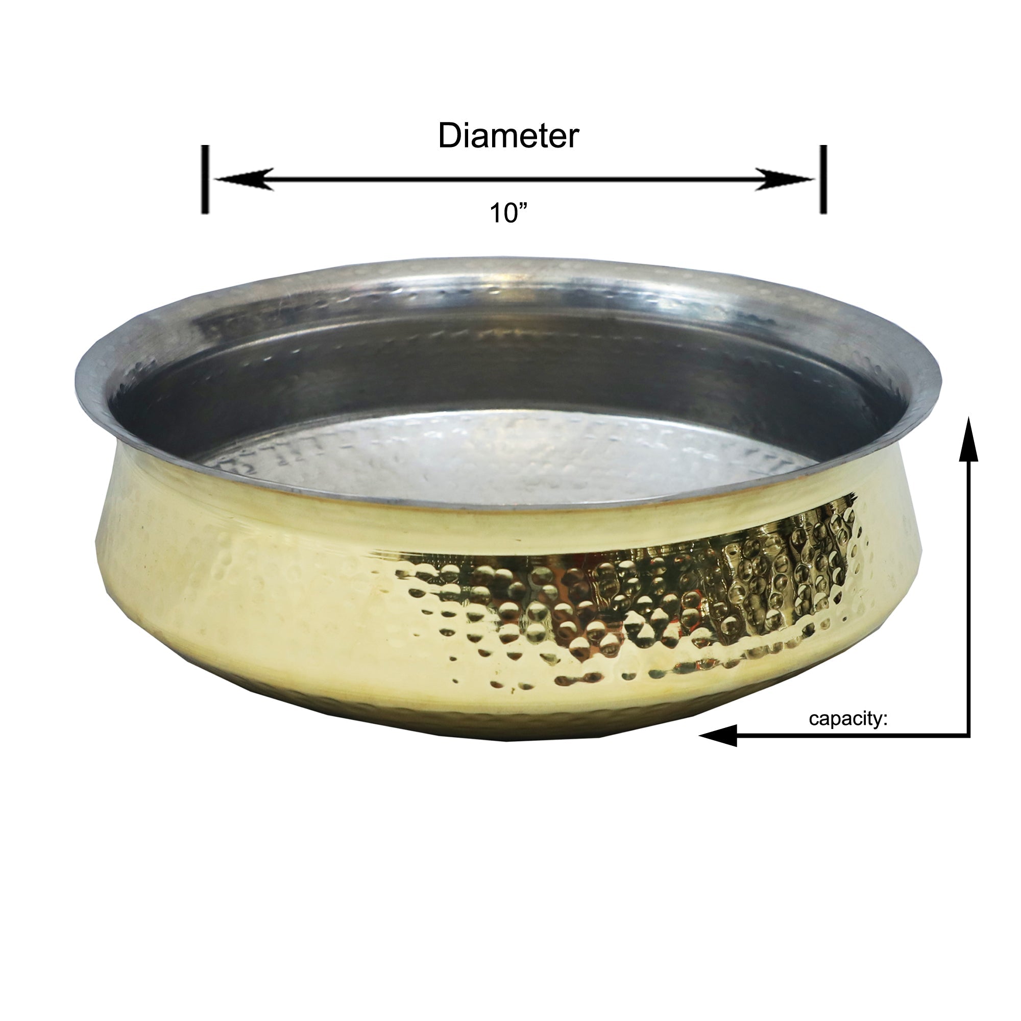 Premium Brass Sipri Handi with Lid – 3L Capacity, 10-Inch Diameter