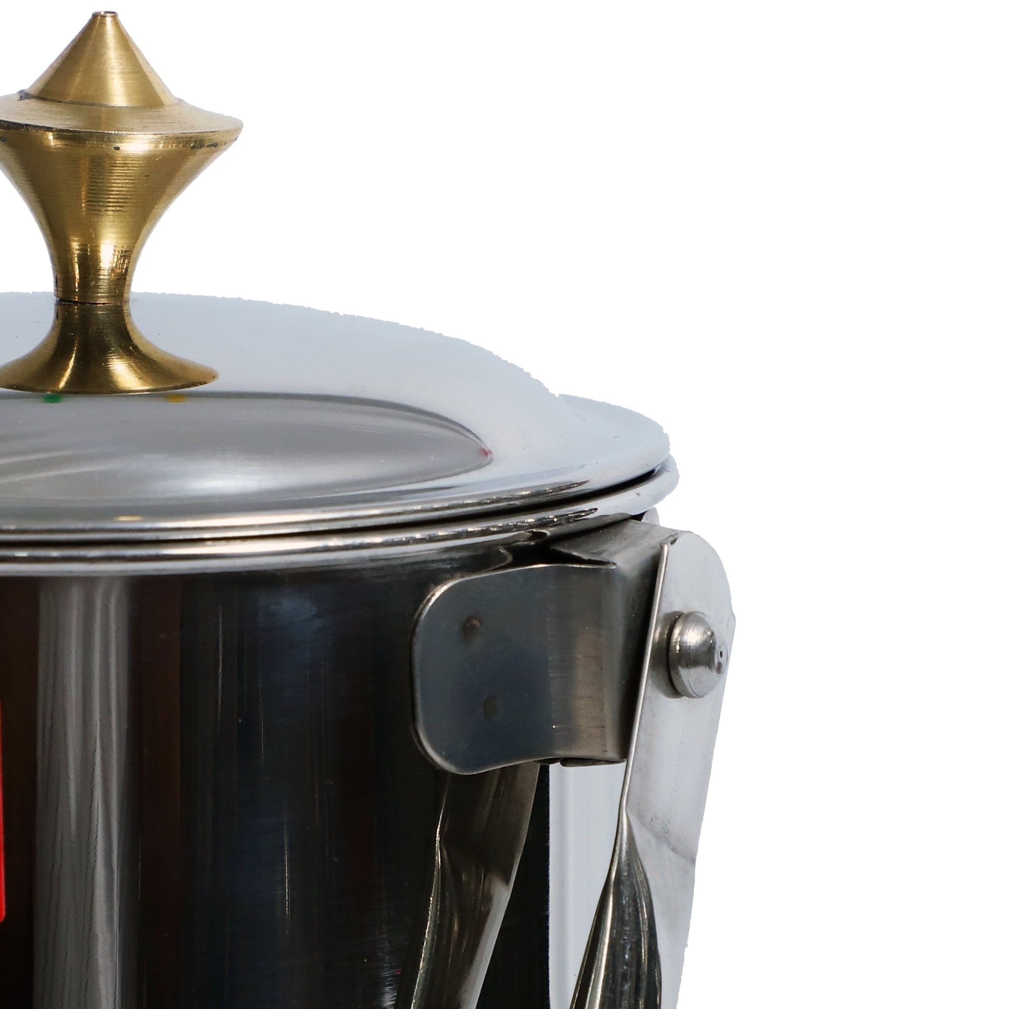 Elegant 1500 ml Stainless Steel Barni With Brass Knob